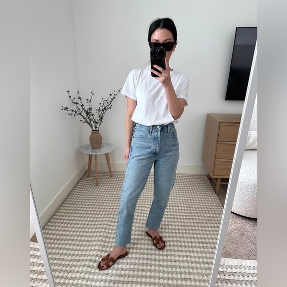 AGOLDE Riley High Rise Straight Crop in Shiver Organic Cotton Sz 30 - Picture 1 of 7